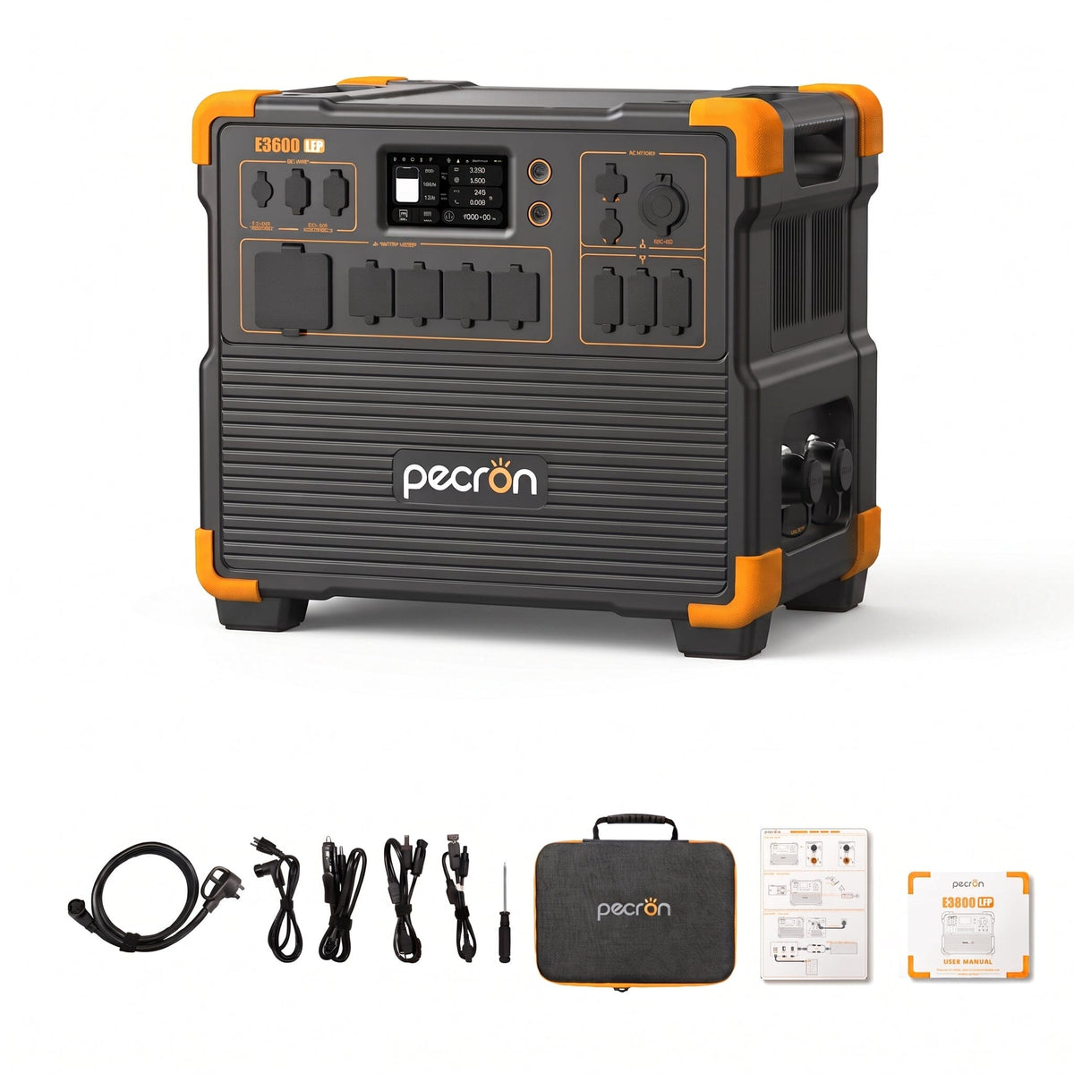 Pecron E3800LFP Portable Power Station | 4,200W 3,840Wh LiFePO4 | 3,000W Solar + 3,200W AC Fast Charging | UPS | Expandable | 5-Year Warranty