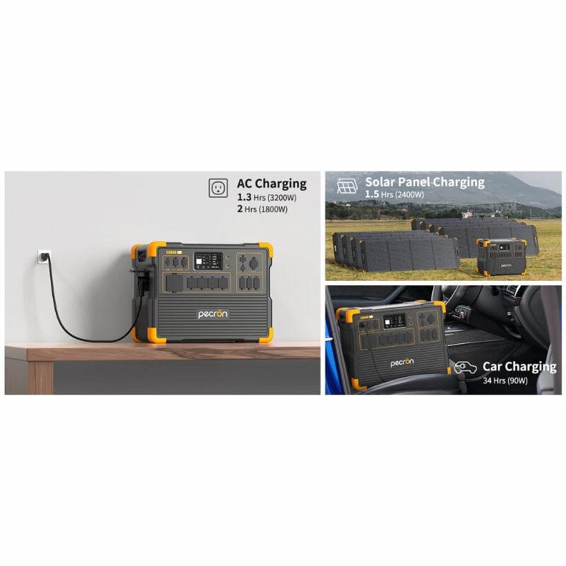 Pecron E3600 LFP 120V/240V Solar Kits - 7,200W Portable Power
