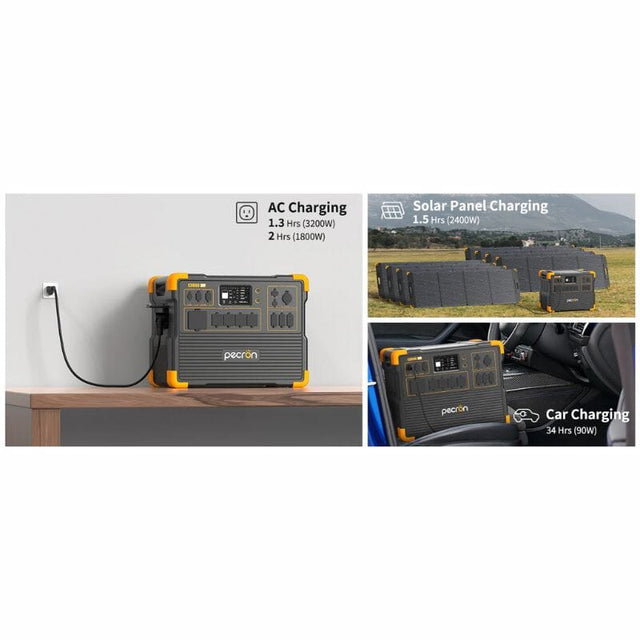 Pecron E3600 LFP 3,600W / 3,072Wh Portable Power Station + Choose Custom Solar Panel Bundle Option | 5-Year Warranty | Complete Solar Kit - ShopSolar.com