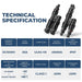 BougeRV Solar Branch Connectors Y Connector in Pair MMF+FFM Parallel Connection (2 Pairs) - ShopSolar.com
