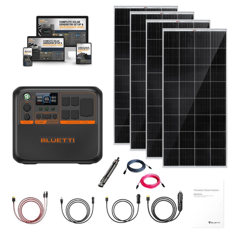 BLUETTI Premium 200 [AC200PL] Portable Power Statio | Complete Solar Generator Kit | 3,500 Cycles | 5‑Year Warranty | Choose Your Bundle - ShopSolar: Complete Solar Kits + Lifetime Customer Support