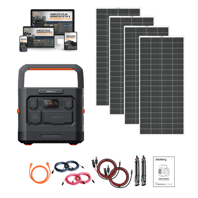 Jackery Explorer 1500 Ultra Solar Generator Custom Kits | 1,536Wh | 1,800W Output | 3,600W Peak | IP65 Rugged | 5-Year Warranty - ShopSolar: Complete Solar Kits + Lifetime Customer Support