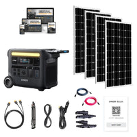 Anker Solix F2600 2,560Wh / 2,400W Portable Power Station + Choose Your Custom Bundle | Complete Solar Kit