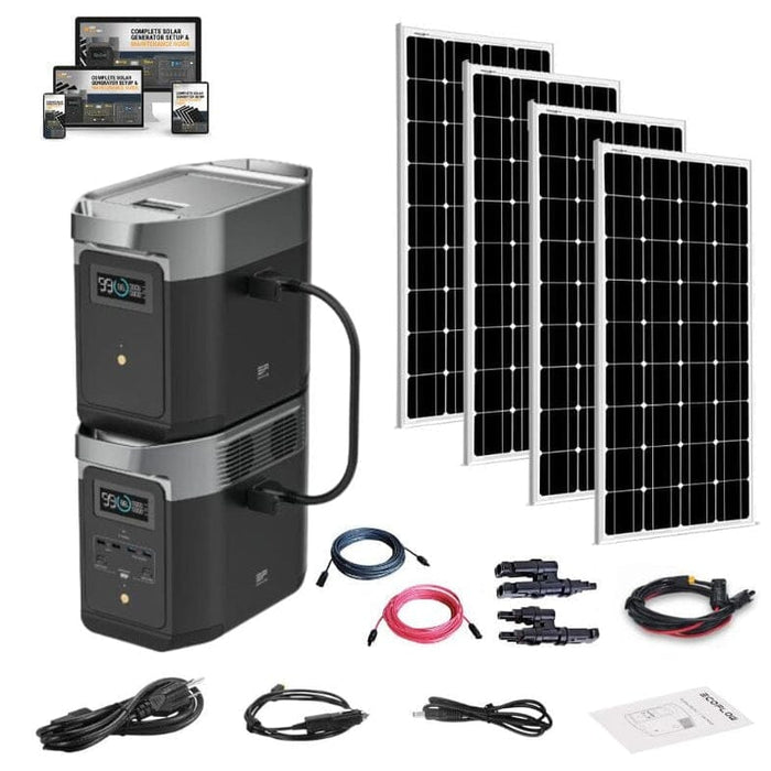 EcoFlow DELTA [2] Solar Kits - 1,800W / 1,024wH Portable Solar