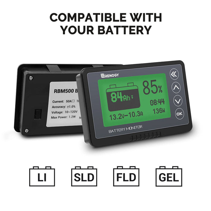 Renogy 500A Battery Monitor  RBM500-G1 + Free Shipping - ShopSolar.com