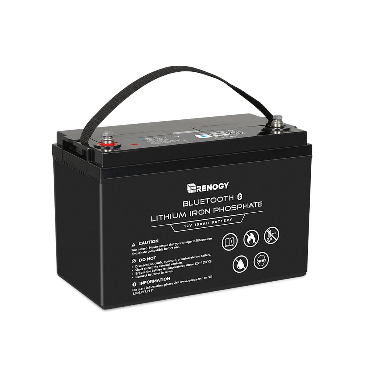 Renogy 12V 100AH Smart LiFePO4 Battery + Free Shipping - ShopSolar.com