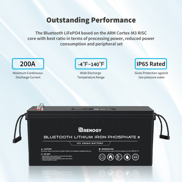Renogy 12V 200Ah Lithium Iron Phosphate Battery w/ Bluetooth - ShopSolar.com