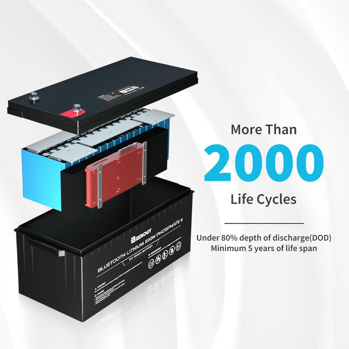Renogy 12V 200Ah Lithium Iron Phosphate Battery w/ Bluetooth - ShopSolar.com