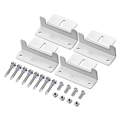 Z-Bracket Sets for Mounting Solar Panels (Choose # of Panels) | 4 x Brackets Per Solar Panel [One Per Corner] | High-Quality Anodized Aluminum - ShopSolar: Complete Solar Kits + Lifetime Customer Support