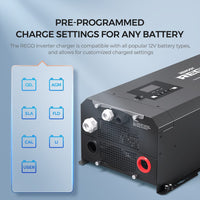 REGO 12V 3000W Pure Sine Wave Inverter Charger w/ LCD Display - ShopSolar.com