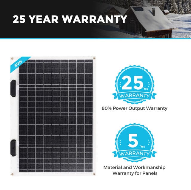 Renogy 50 Watt 12 Volt Flexible Monocrystalline Solar Panel - ShopSolar.com