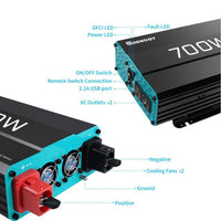 Renogy 700W 12V Pure Sine Wave Inverter - ShopSolar.com