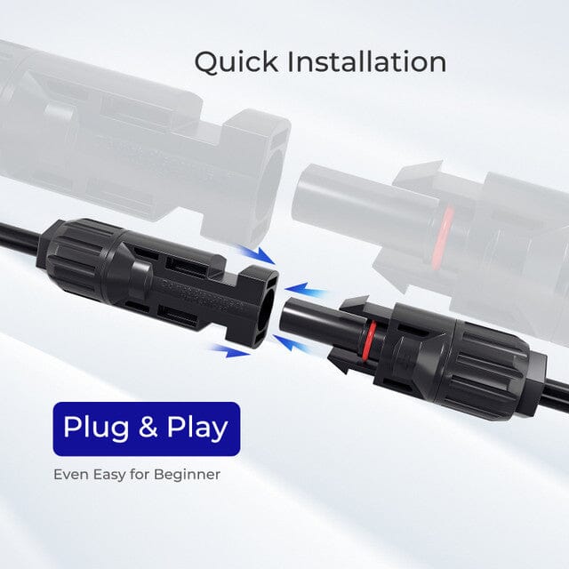 Renogy Solar Connectors Y Branch Parallel Adapter Cable MMF+FFM Pair - ShopSolar.com