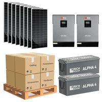 Complete Off-Grid Solar Kit - 6,000W 120V/240V Split Phase [5.12kWh-7.68kWh Battery Bank] + 8 x 200W Mono Solar Panels | Off-Grid, Mobile, Backup [RPK-MAX] - ShopSolar.com