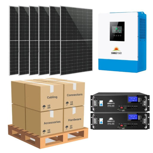 Complete Off-Grid Solar Kit - 5,000W 120V Output [10.24kWh Lithium Battery] + 6 x 460W Mono Solar Panels | 2.76kW Array | Includes Schematic [RPK-PRO] - ShopSolar.com