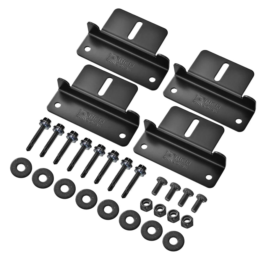 Z-Bracket Sets for Mounting Solar Panels (Choose # of Panels) | 4 x Brackets Per Solar Panel [One Per Corner] | High-Quality Anodized Aluminum - ShopSolar: Complete Solar Kits + Lifetime Customer Support