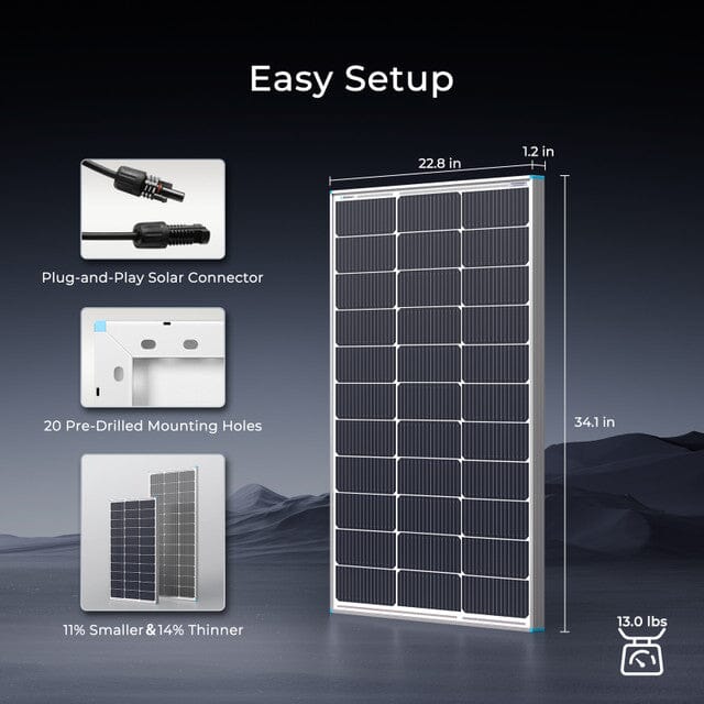 Renogy 16BB N-Type 100 Watt Solar Panel - ShopSolar.com