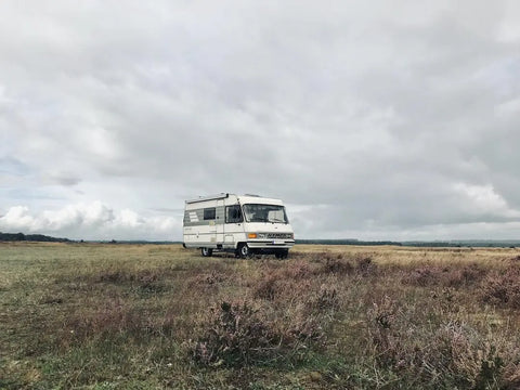 rv in a field