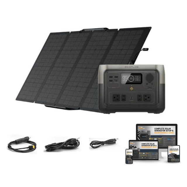 EcoFlow RIVER 2 [MAX] 512Wh / 500W Portable Power Station + Choose Your Custom Bundle | Complete Solar Kit - ShopSolar.com