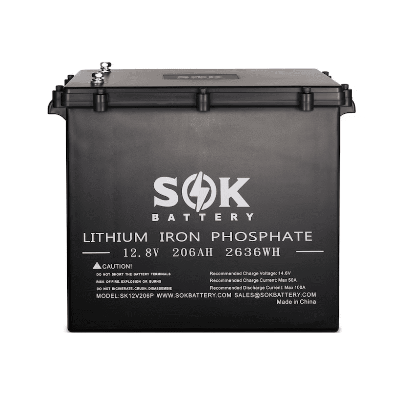 SOK 206Ah 12V LiFePO4 Deep Cycle Battery | Choose Model | Bluetooth + Heater | Marine-Grade | SK12V206 | 3,000–8,000 Cycles | 7-Year Warranty - ShopSolar: Complete Solar Kits + Lifetime Customer Support