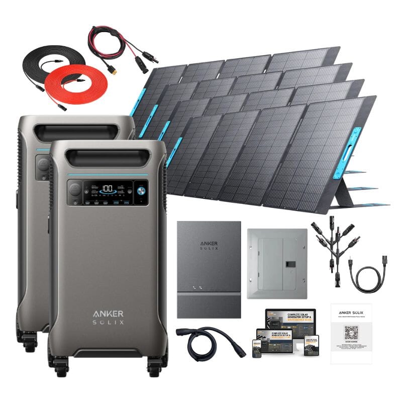 Anker F3800 Smart Home Kit 1 [2 x Anker F3800 + 4 x Anker SOLIX PS400 Solar Panels]