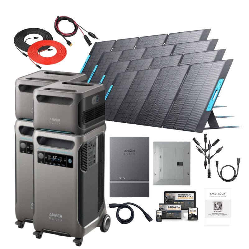 Anker F3800 Smart Home Kit 2 [2 x Anker F3800 + 2 x Expansion Battery + 4 x Anker SOLIX PS400 Solar Panels]