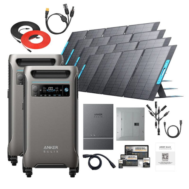 Anker SOLIX F3800 Branded Kits: 3,840Wh / 6,000W Solar Power Station + Anker 400W Solar Panels | Choose Your Bundle | 5-Year Warranty | Complete Solar Kit