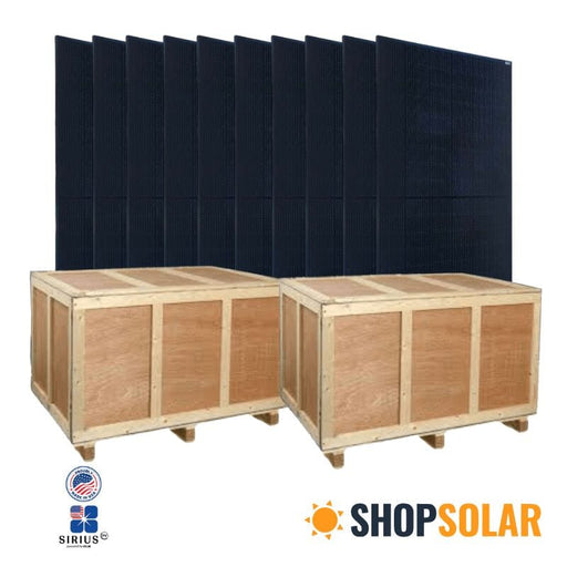 Sirius PV 410W Bifacial Solar Panel (Black) | Assembled in Texas | ELNSM54M-HC-410 | Up to 533W with Bifacial Gain | Full Pallet (31 Solar Panels) - 12.7kW Total Pallet - ShopSolar.com