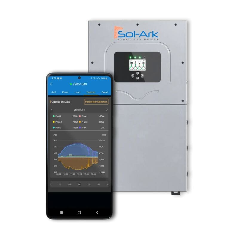 Sol-Ark Inverter | Choose Option: 8K, 12K, 15K - 120/240/208V 48V [All-In-One] Pre-Wired Hybrid Solar Inverter | 10-Year Warranty - ShopSolar.com