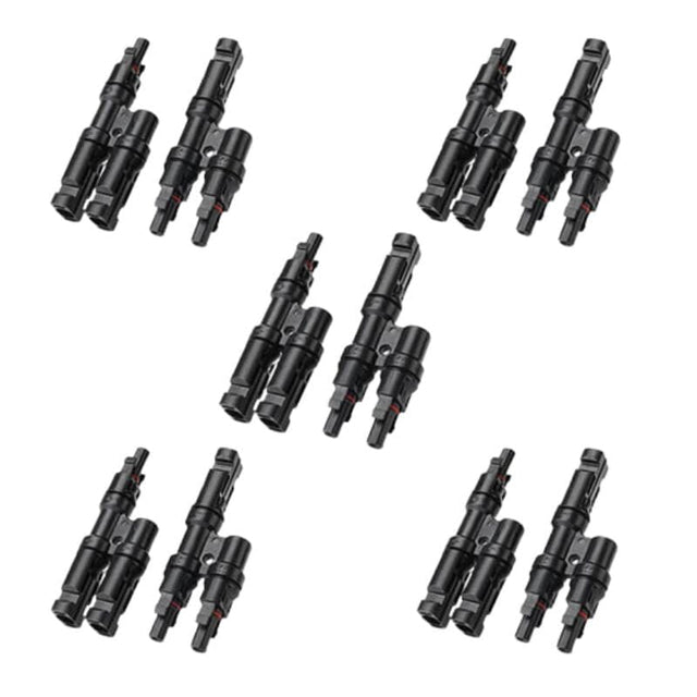 Solar Branch Connectors Y Connector in Pair MMF+FFM Parallel Connection (5 Pairs) - ShopSolar.com