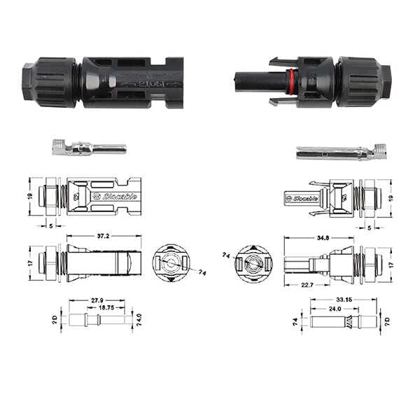 BougeRV 44PCS Solar Connector with Spanners IP67 Waterproof Male/Female - ShopSolar.com