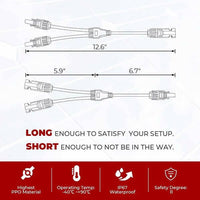 BougeRV Solar Connectors Y Branch Parallel Adapter Cable Wire - ShopSolar.com