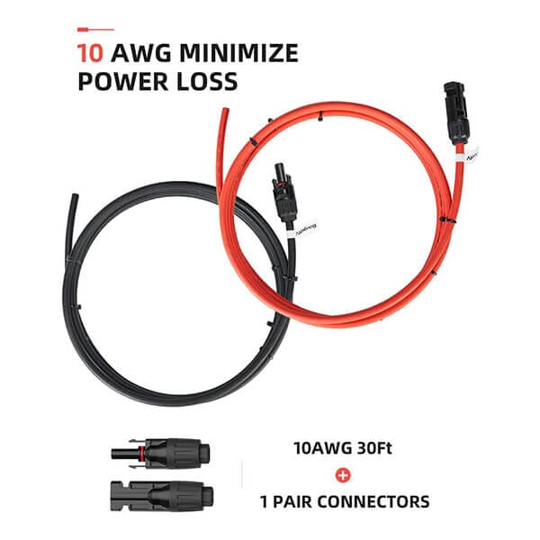 BougeRV Solar Extension Cable with Extra Free Connectors(xx FT Red+xx FT Black) - ShopSolar.com