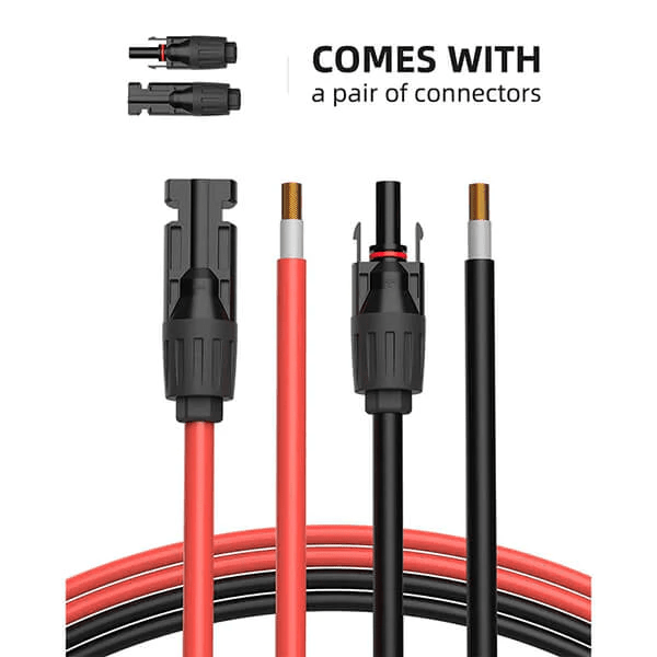 BougeRV Solar Extension Cable with Extra Free Connectors(xx FT Red+xx FT Black) - ShopSolar.com