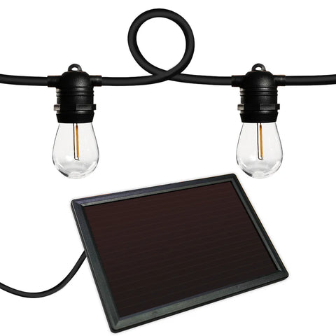 Solar String Lights | 12 LED Bulbs | Includes Solar Panel for Continuous Charging