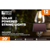 Solar String Lights - 30 ft. String of Lights | 12 LED Bulbs | Includes Solar Panel for Charging - ShopSolar.com