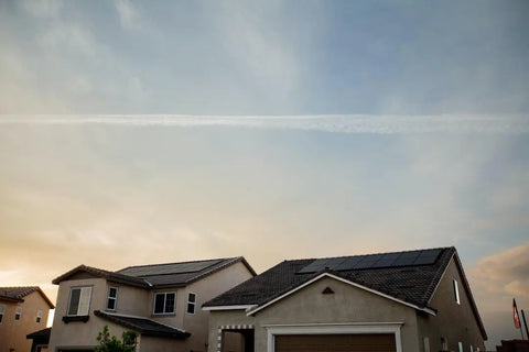 solar panels on a beige house