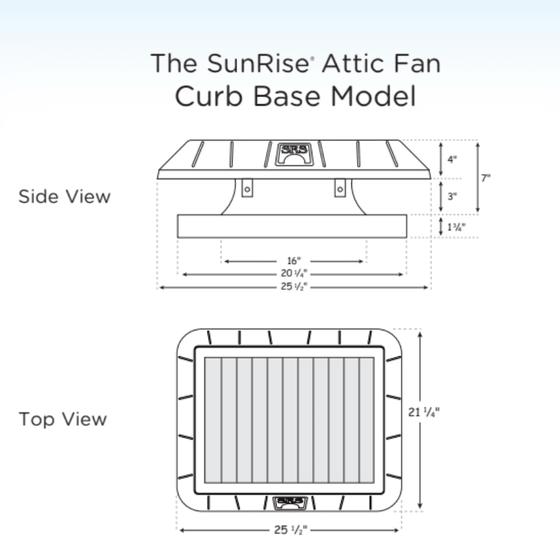 SunRise Solar Attic Fan with Integrated Solar Panel | 30W–45W Options | Flat or Curb Base | Up to 2,800 sq/ft Cooling - ShopSolar: Complete Solar Kits + Lifetime Customer Support