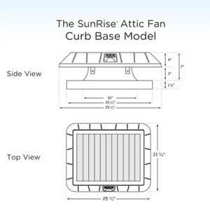 SunRise Solar Attic Fan with Integrated Solar Panel | 30W–45W Options | Flat or Curb Base | Up to 2,800 sq/ft Cooling - ShopSolar: Complete Solar Kits + Lifetime Customer Support