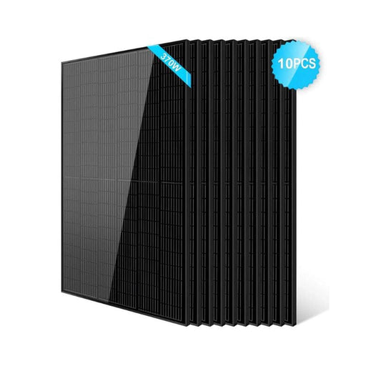 SunGold Power 370W Monocrystalline Solar Panels | All Black | Mono PERC Half-Cut | 20.3% Module Efficiency - ShopSolar.com