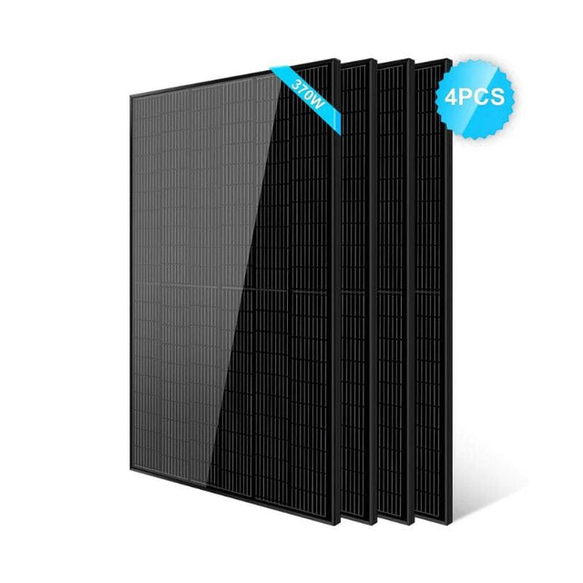 SunGold Power 370W Monocrystalline Solar Panels | All Black | Mono PERC Half-Cut | 20.3% Module Efficiency - ShopSolar.com