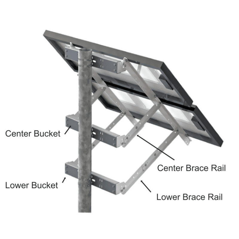 Tamarack Solar Side of Pole Mount | 8 Size Options | 1–2 Modules | 2–4" Sch 40 Poles (03X: 4–6") | 5000 Series Aluminum | Up to 180 MPH Rated - ShopSolar: Complete Solar Kits + Lifetime Customer Support