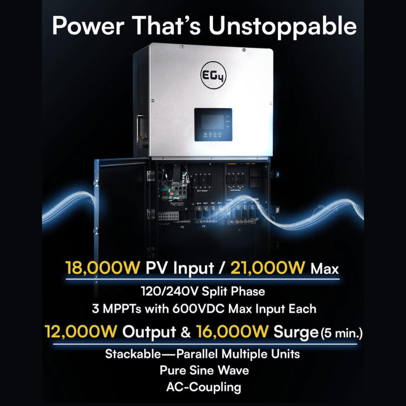 Complete Solar Power System - 12,000W 120/240V [28.6kWh-30.72kWh Lithium Battery Bank] 24 x 400W Mono Solar Panels | Includes Schematic [OGK-PRO] - ShopSolar.com