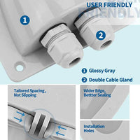 BougeRV ABS Solar Double Cable Entry Gland Box - ShopSolar.com