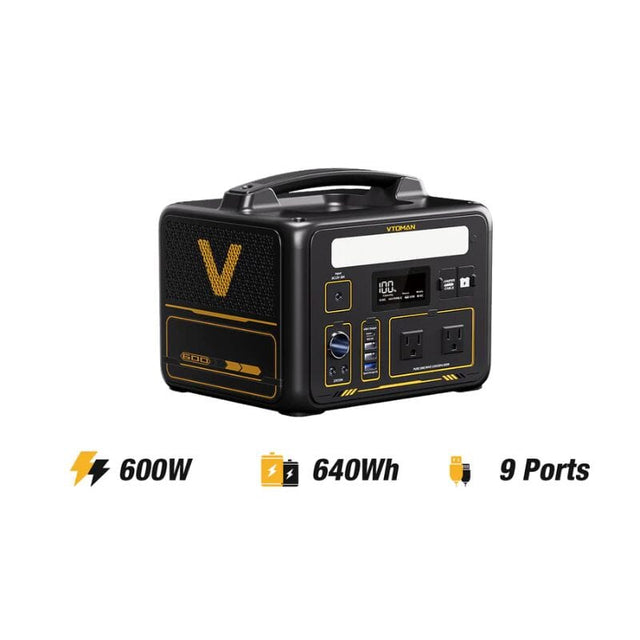 VTOMAN Jump 600 Portable Power Station 640Wh / 600W Solar Generator - ShopSolar.com