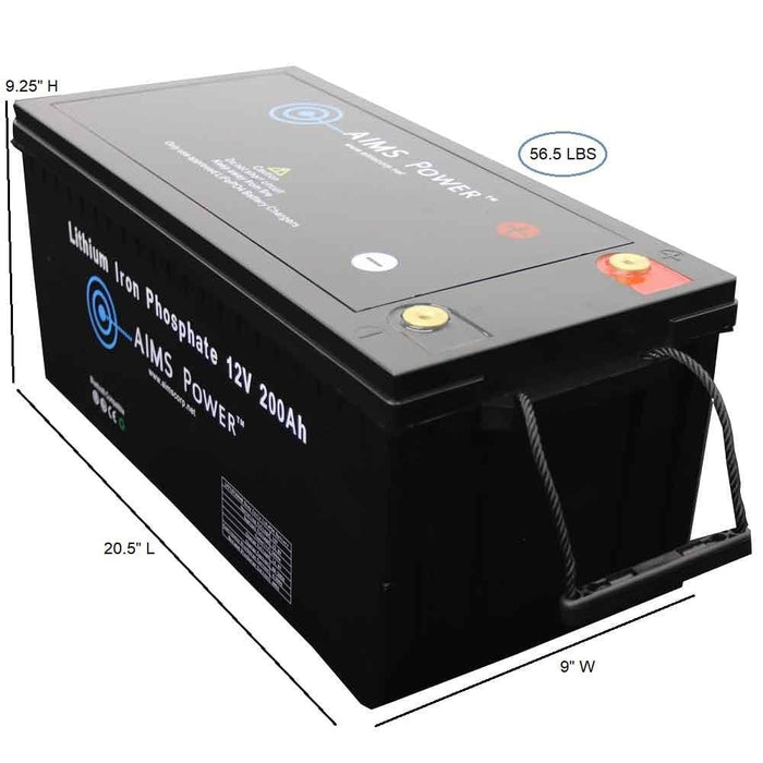 AIMS Lithium Battery 12V 200Ah LiFePO4 with Bluetooth Monitoring | LFP12V200AB LFP12V200A AIMS power