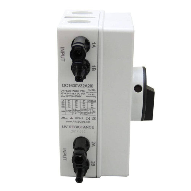 AIMS Power Solar PV DC Quick Disconnect Switch 1000V 64 Amps | DC1600V32A2IO + Free Shipping! - Shop Solar Kits