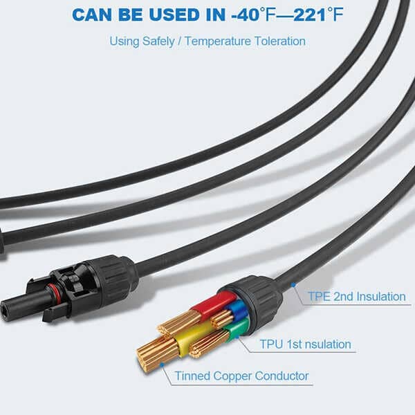 Solar Panel Y Branch Cable – MC4 Waterproof Connection Adapter, IP67, 12V, Off-Grid Kit