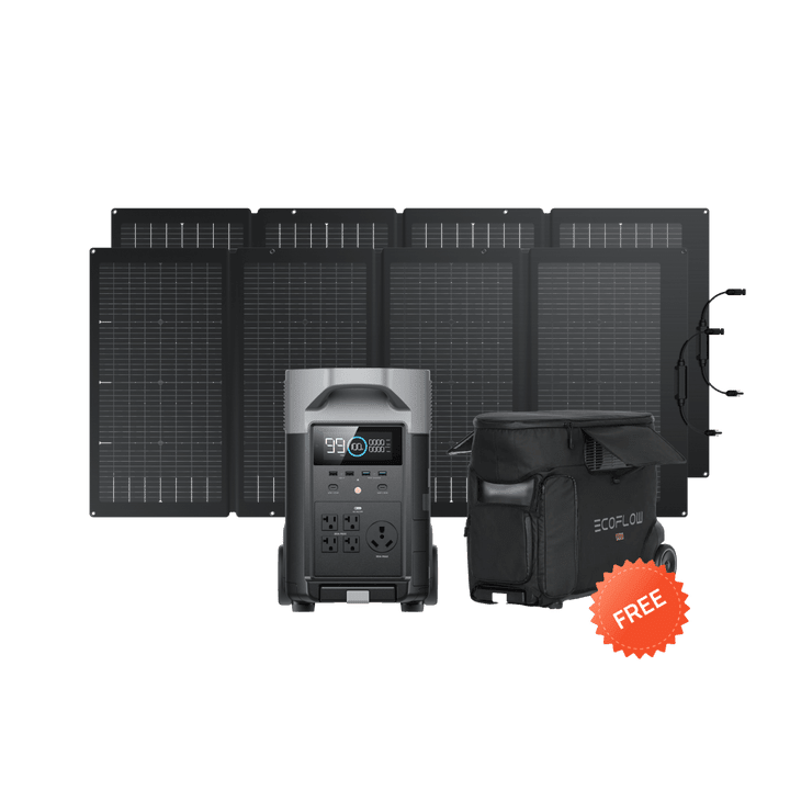 DELTA PRO + 2 x 220W Folding Panels + DELTA PRO Bag