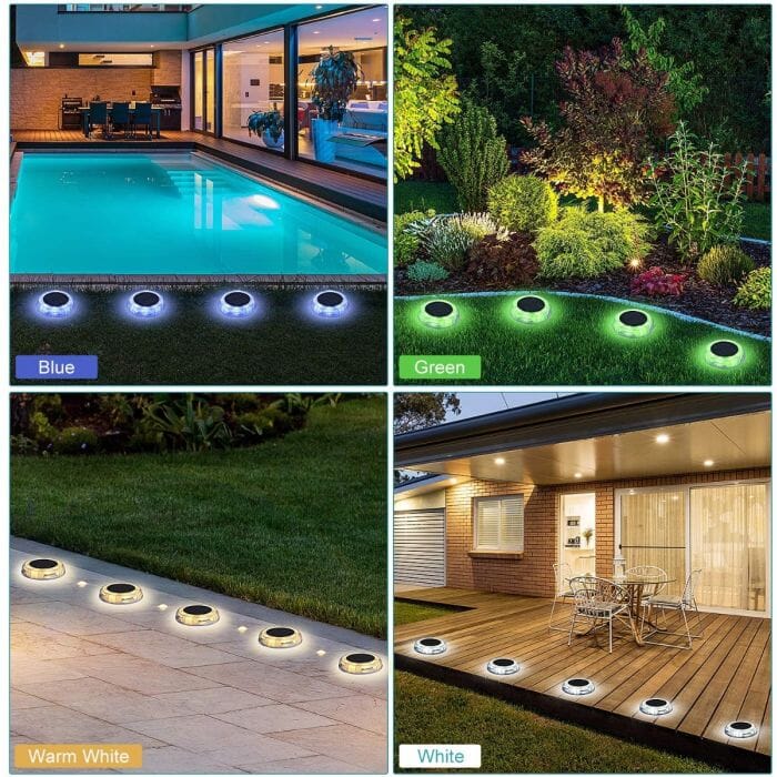 Solar Powered Integrated LED Light, Polycarbonate Décor In-ground Deco Garden Fence Porch With Dusk To Dawn Illumination, 4-pack - ShopSolar.com